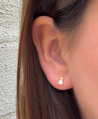 Tear Drop Golden Flower Studs