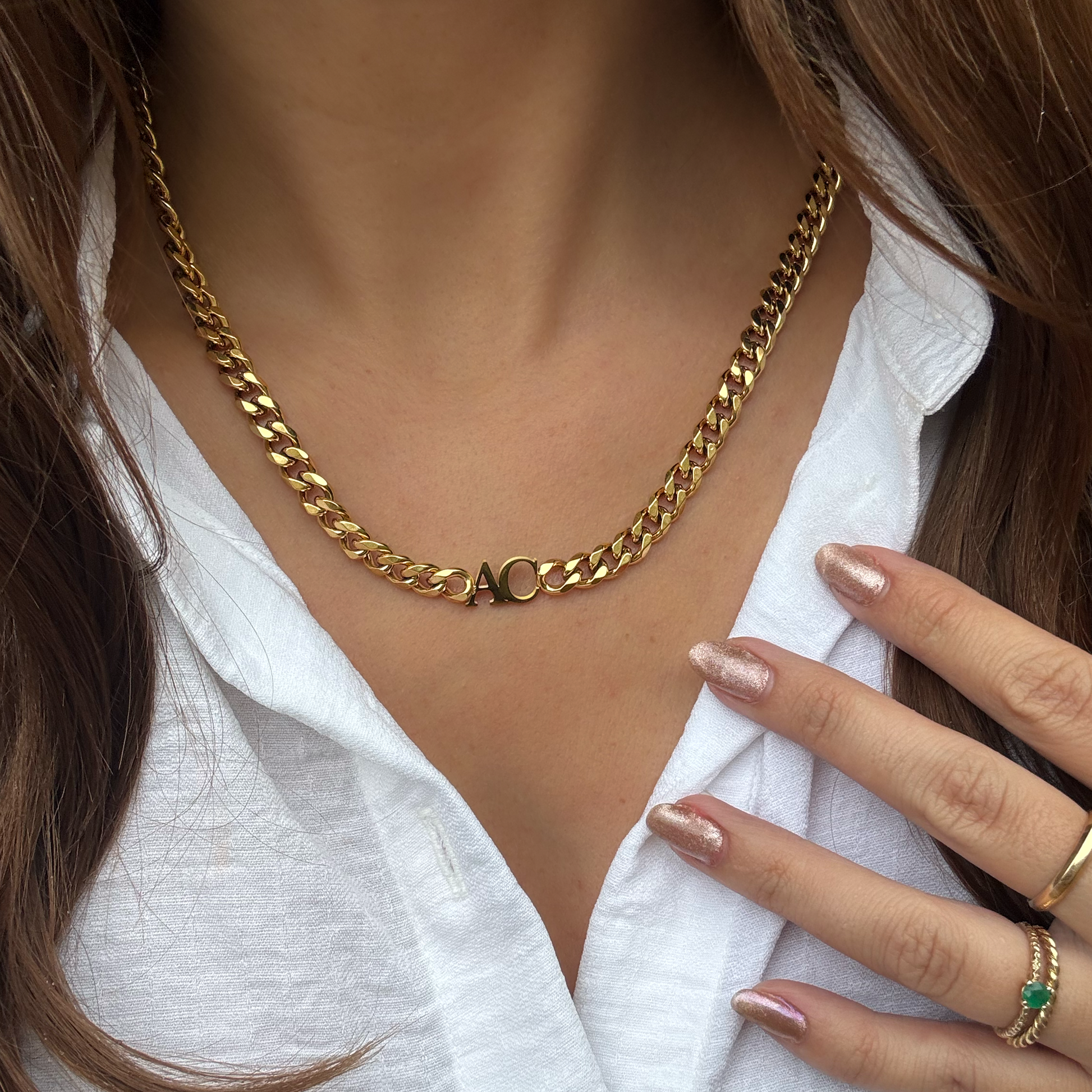 Gema Necklace with Initial