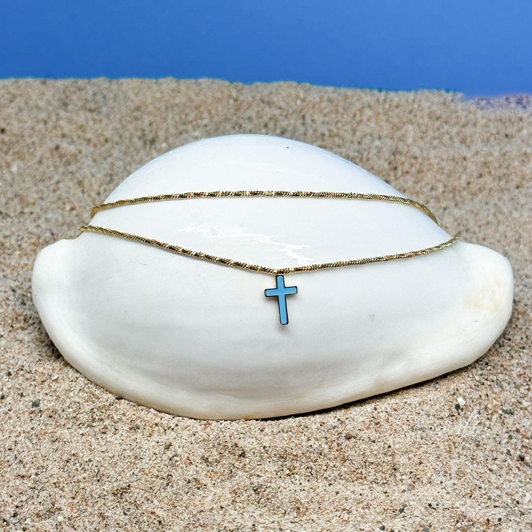 Blue Cross Necklace