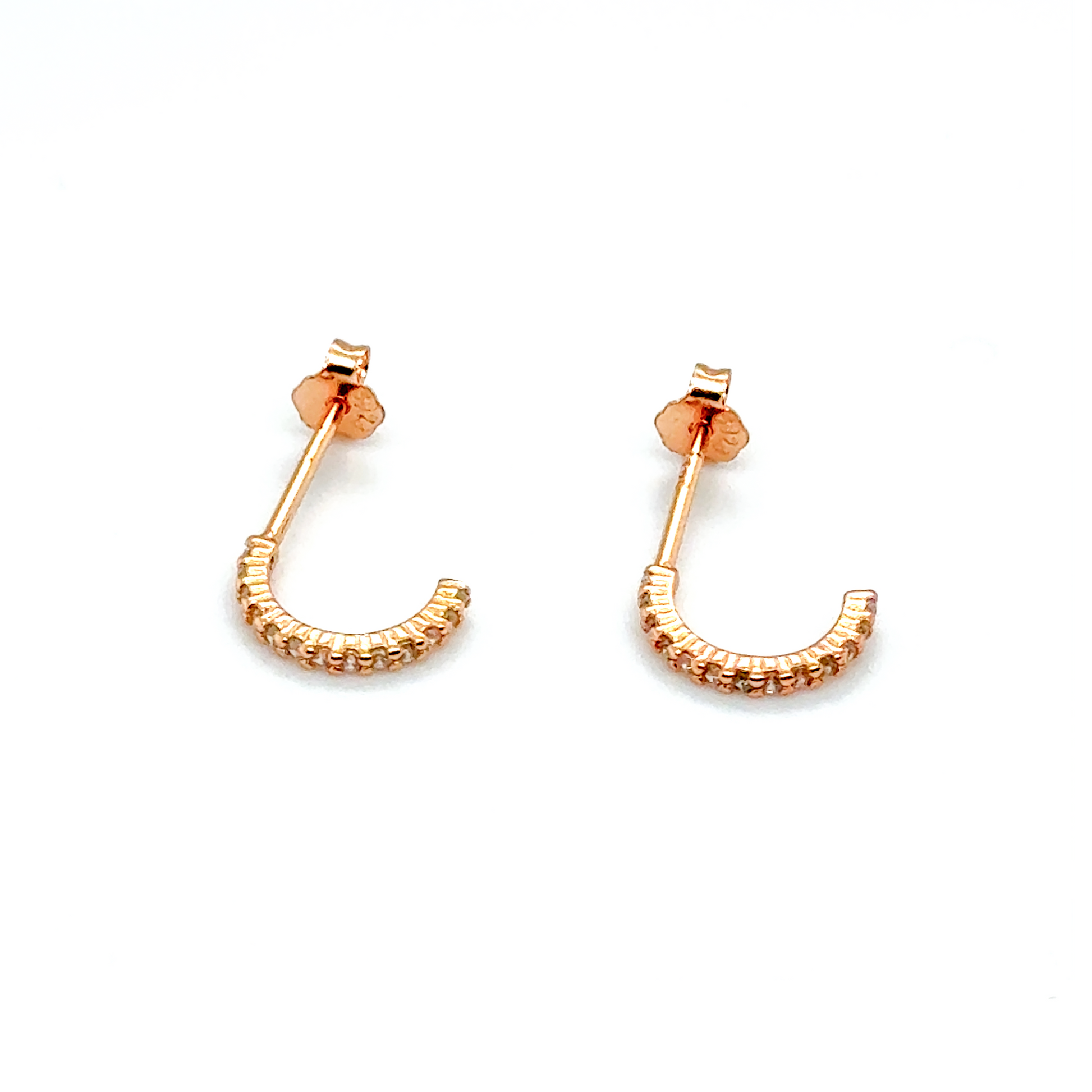 Half Round Zirconia Earrings