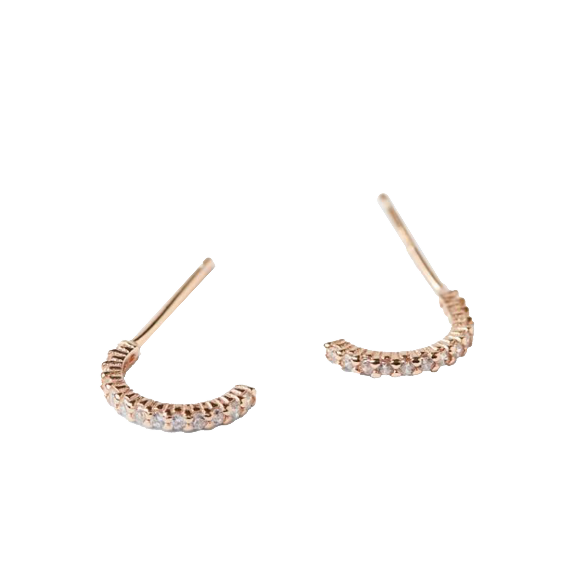 Half Round Zirconia Earrings