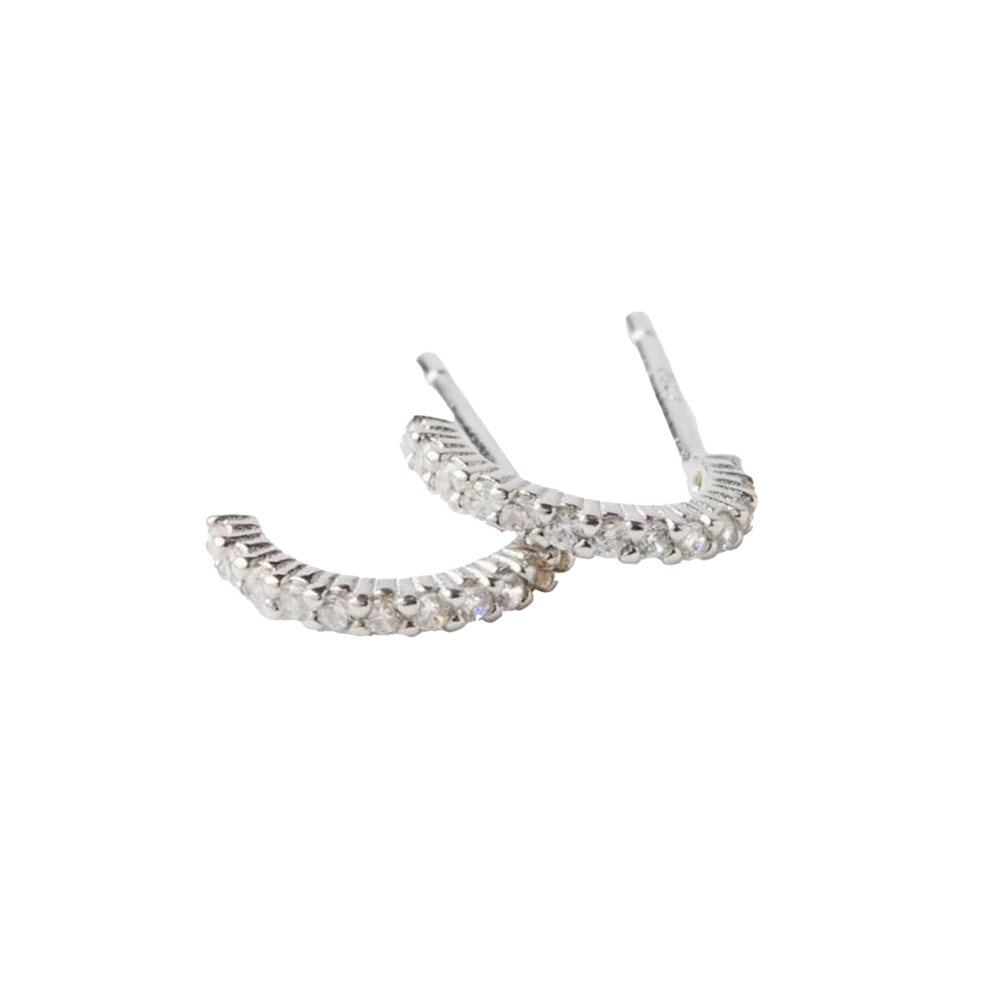 Half Round Zirconia Earrings