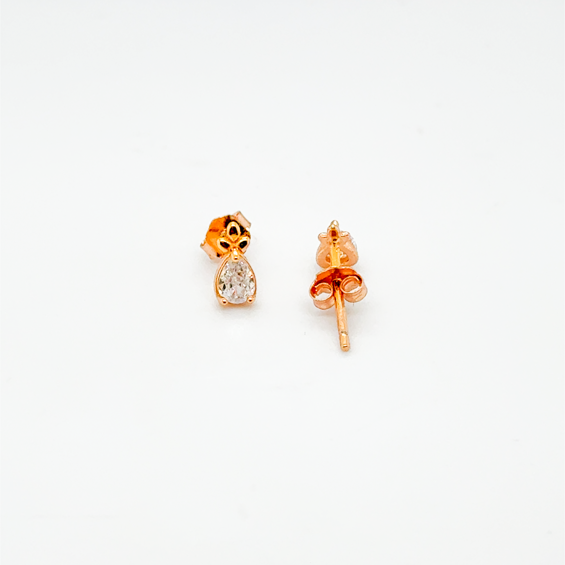 Tear Drop Golden Flower Studs