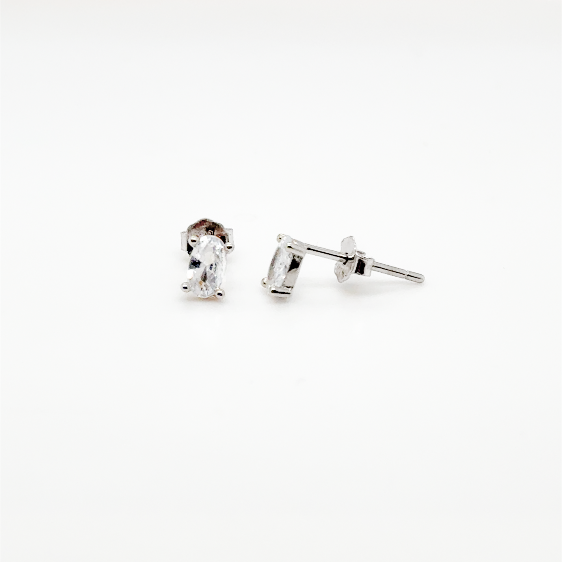 Oval Zirconia Stud Earrings