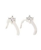 Half Circle Zirconia Studs