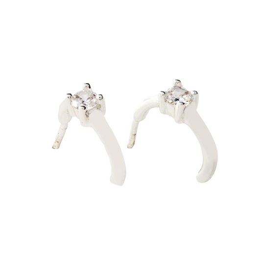 Half Circle Zirconia Studs