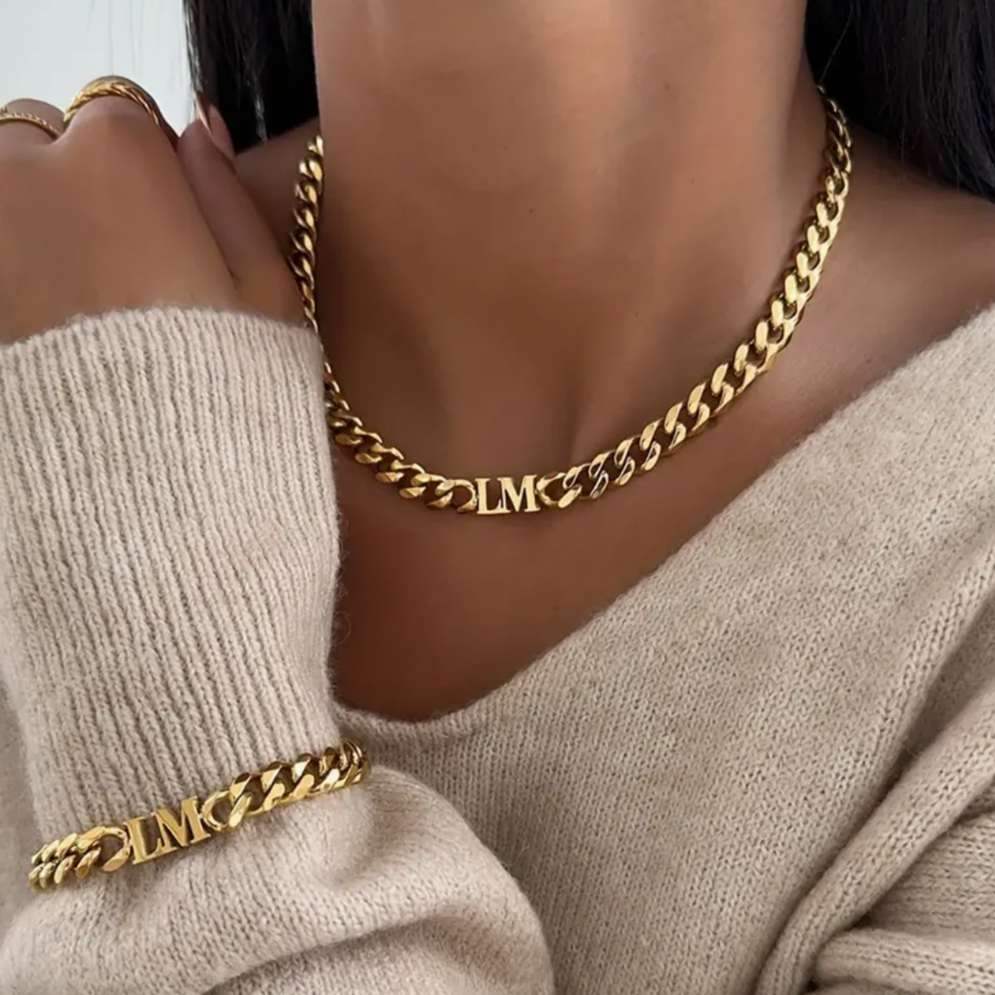 Gema Necklace with Initial