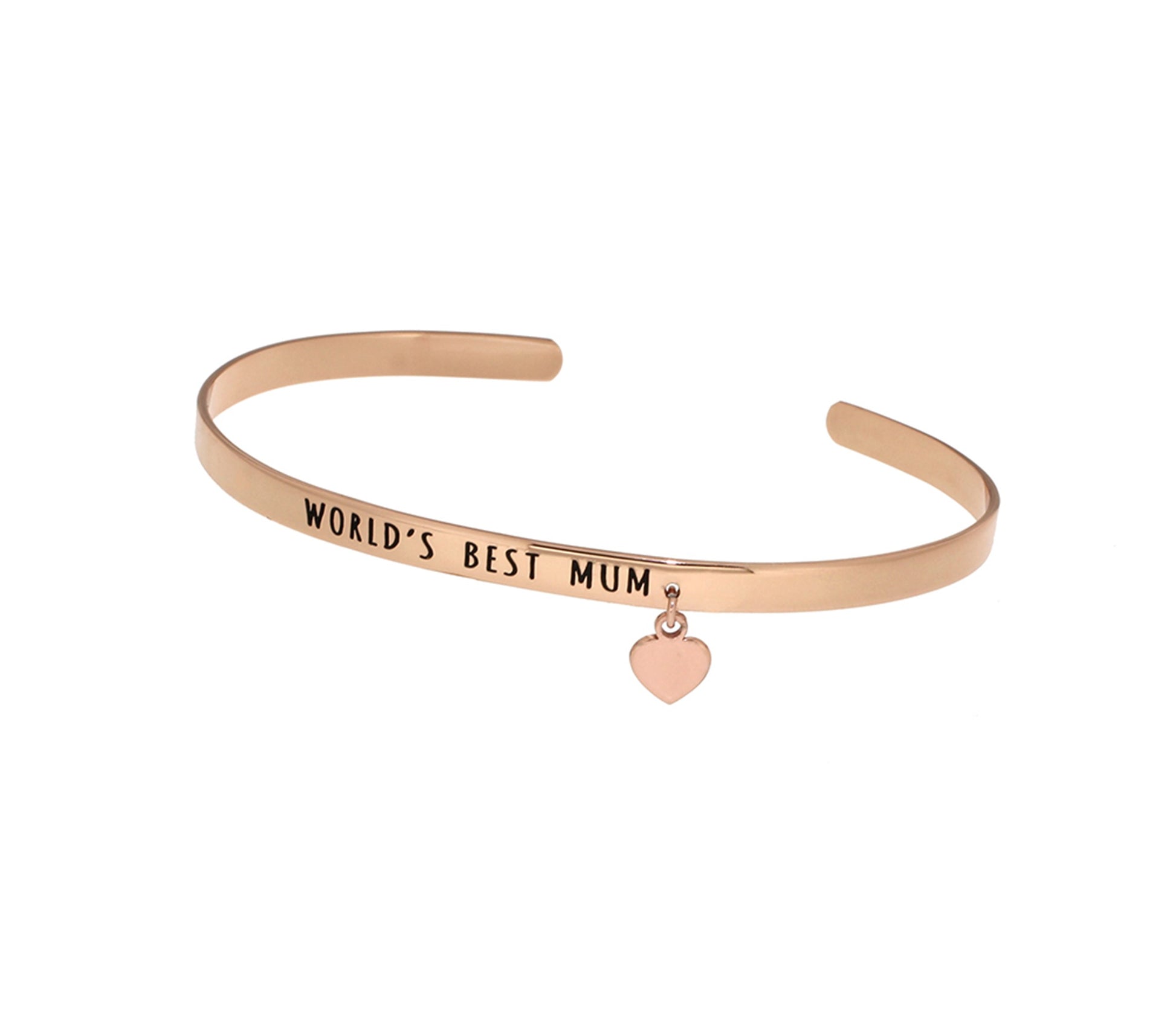 Cuff Silver Bangle "World's Best Mum" - Iluka Jewellery