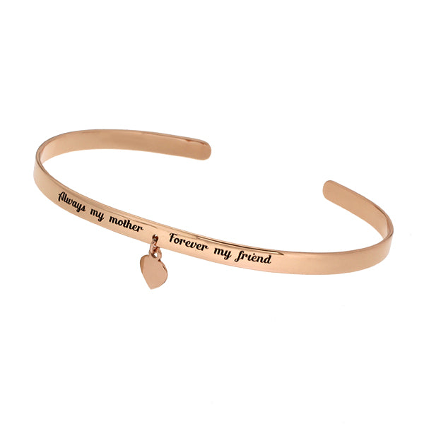 Cuff Silver Bangle "Always my mother" | Iluka Jewellery