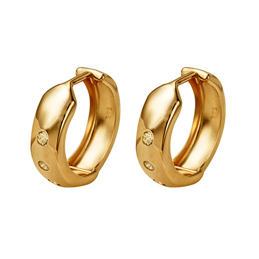 Cz Gold Huggies 13mm