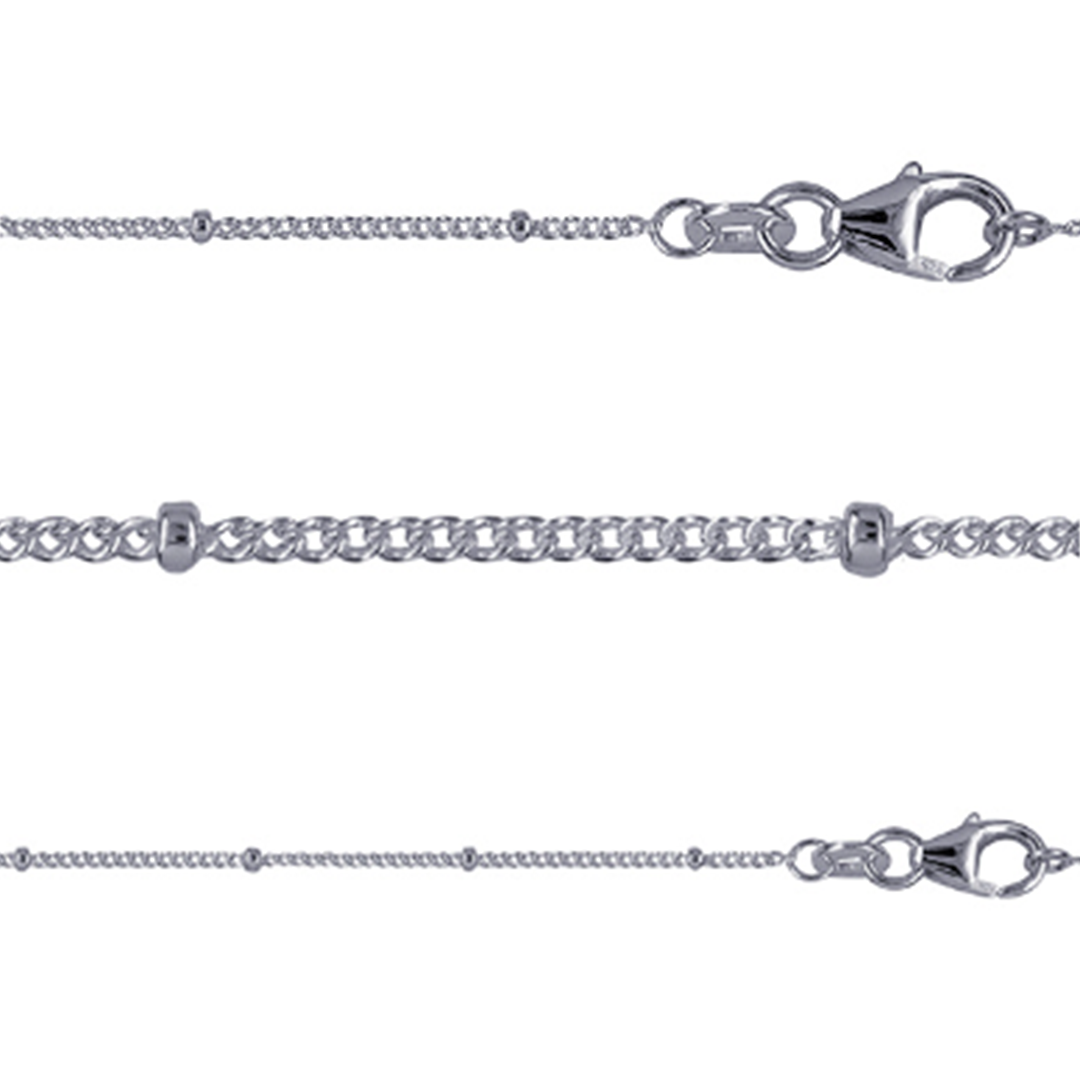 Diamond Cut Curb and Ball Chain - 1mm - 45cm