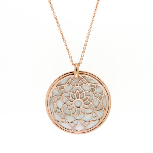 Mystic Rose Patterned Silver Pendant | Iluka Jewellery