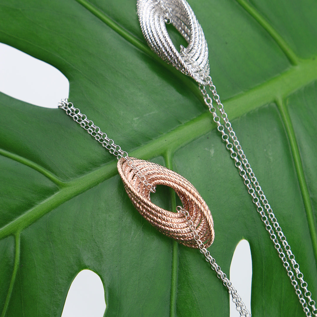 Fraboso® Ellipse Rose & Silver Necklace | Iluka Jewellery