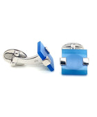 Square Blue Silver Cufflinks | Iluka Jewellery