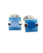 Square Blue Silver Cufflinks | Iluka Jewellery