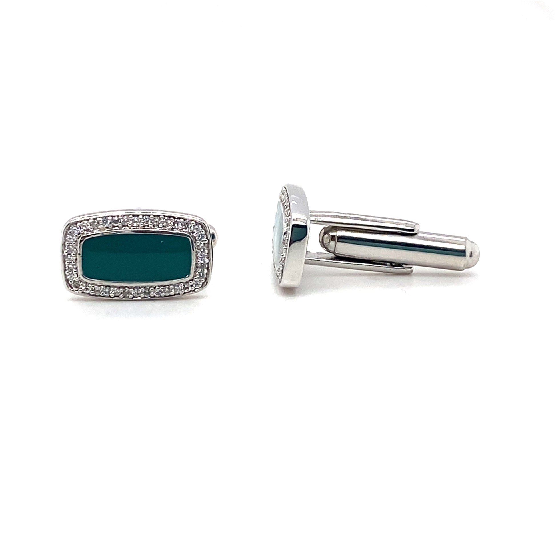 Aquamarine & Crystals Cufflink