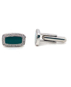 Aquamarine & Crystals Cufflink