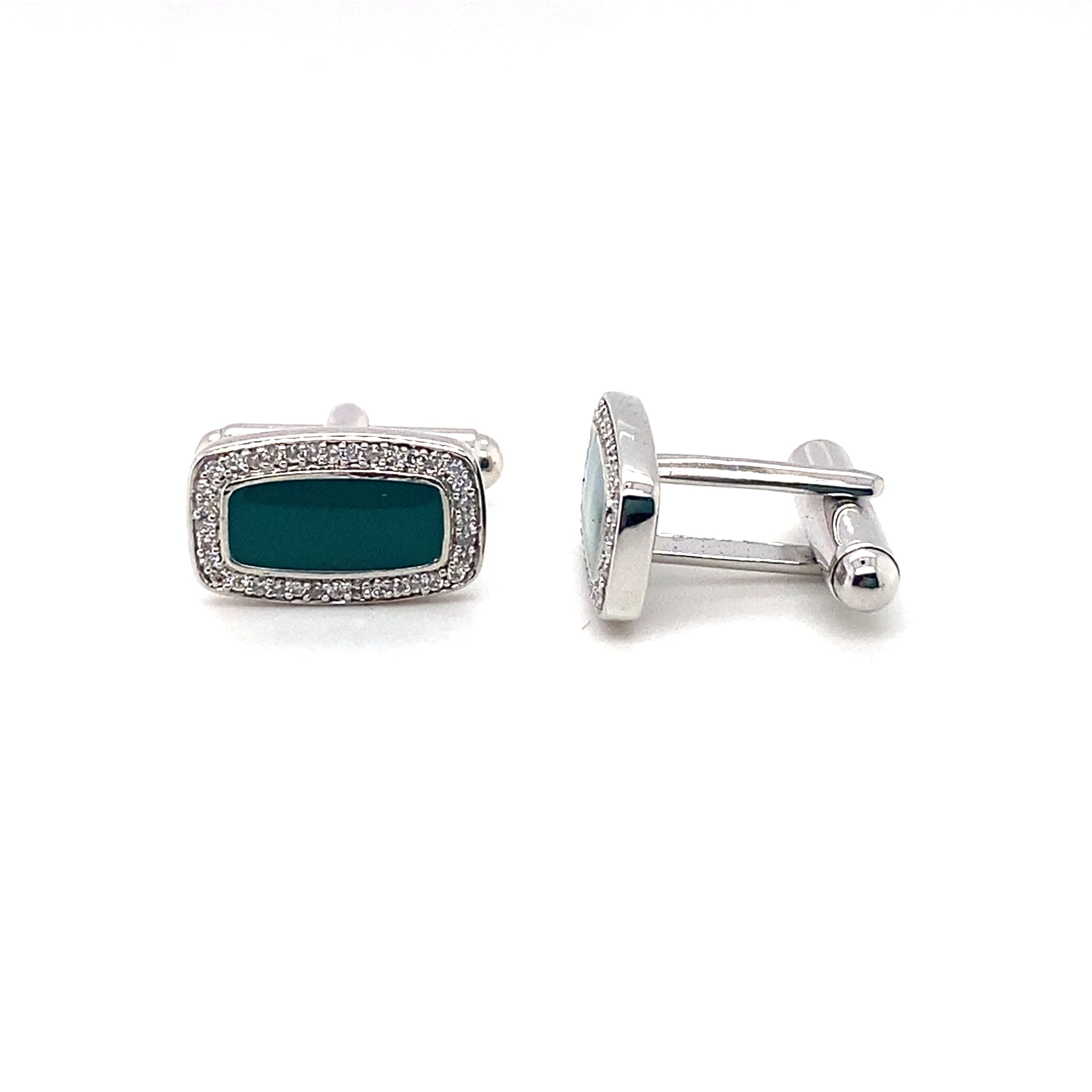 Aquamarine & Crystals Cufflink