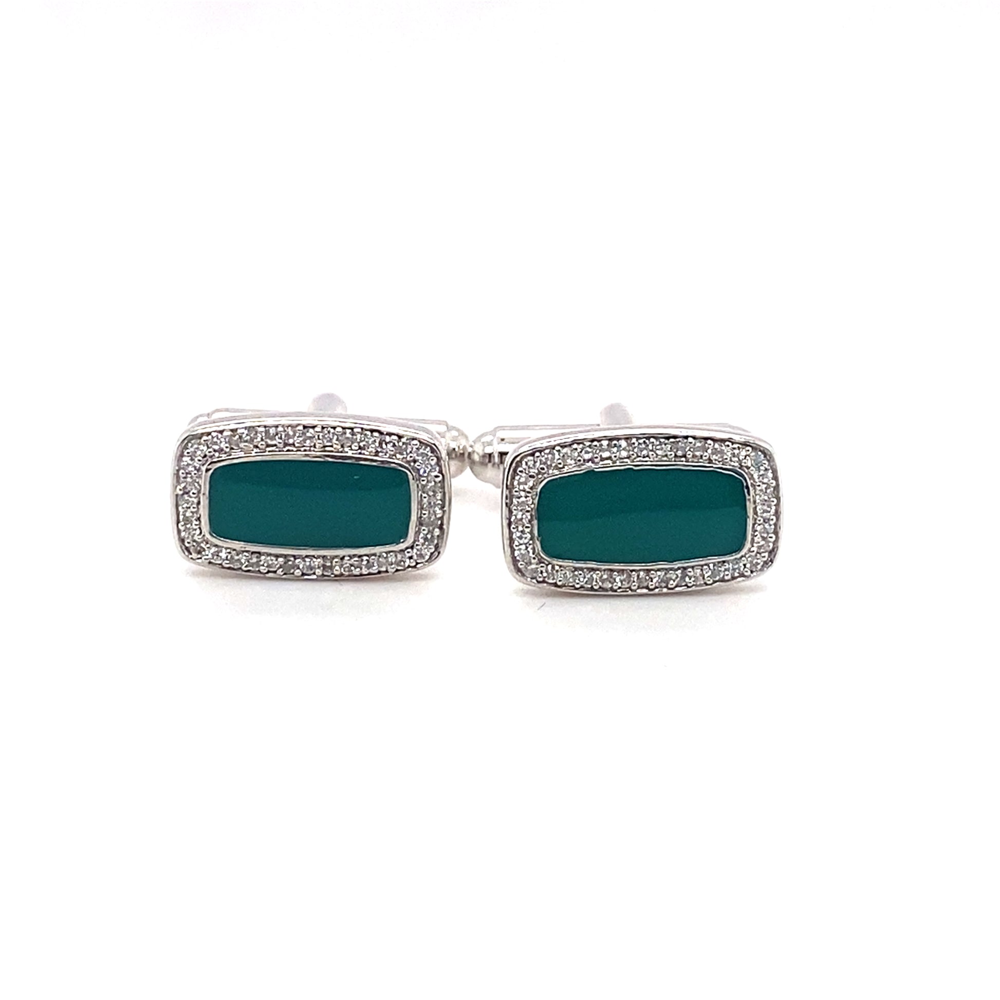 Aquamarine & Crystals Cufflink