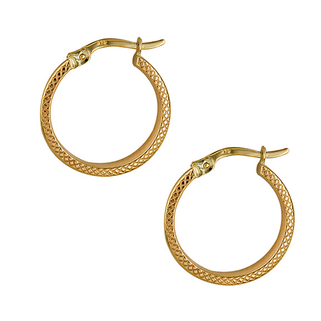 Faceted Profile Fancy Hoops Gold