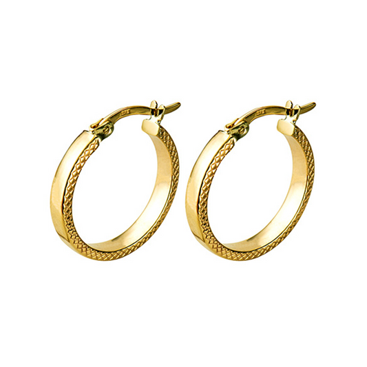 Faceted Profile Fancy Hoops Gold