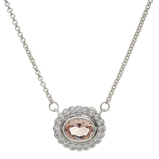 Sybella Elizabeth Oval Pink Morganite Necklace