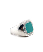 Aquamarine & Crystals Sterling Silver Ring