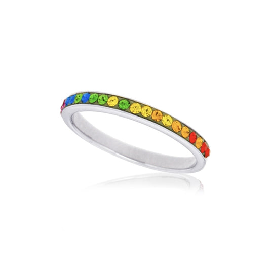 Swarovski Rainbow Bar Ring | Iluka Jewellery