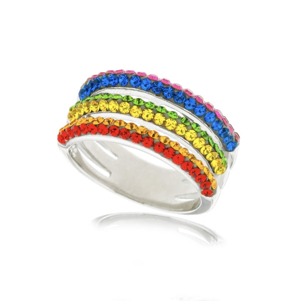 Swarovski Rainbow Six Band Ring | Iluka Jewellery