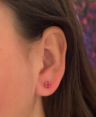 Burmese Ruby Gold Studs