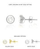 Cubic 6mm Bezel Set Stud Earrings 9kt Gold | Iluka Jewellery