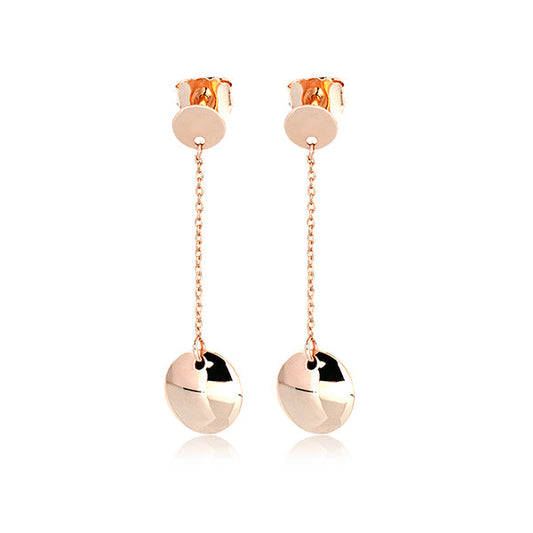 Galeiras Disc Drop Gold Earrings | Iluka Jewellery