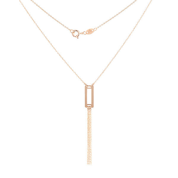 Galeiras Rectangle Rose Gold Tassel Necklaces | Iluka Jewellery