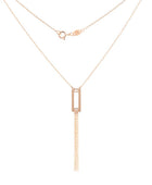 Galeiras Rectangle Rose Gold Tassel Necklaces | Iluka Jewellery