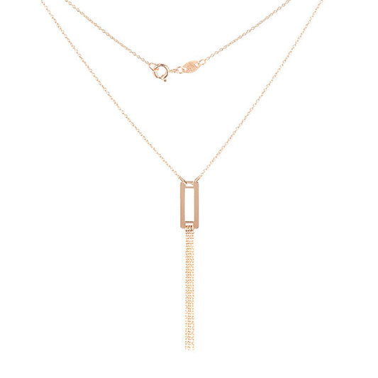 Galeiras Rectangle Rose Gold Tassel Necklaces | Iluka Jewellery