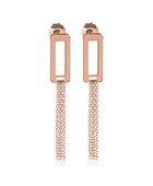 Rectangle Tassel Rose Gold Earrings | Iluka Jewellery