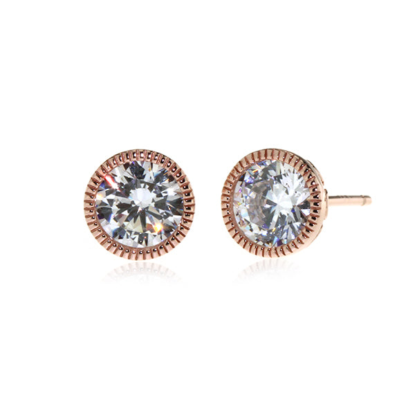 Cubic Art Deco Rose Gold Silver Earrings | Iluka Jewellery