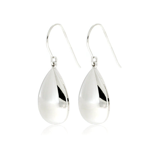 Shiny Tear Drop shepherd Silver Earrings | Iluka Jewellery