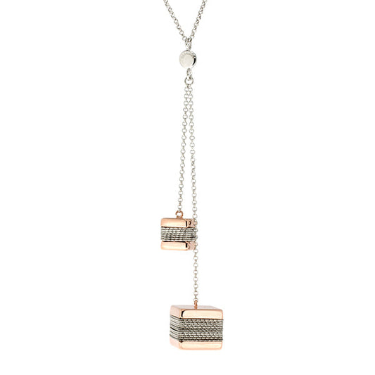 Fraboso Shimmering cube Silver Necklace | Iluka Jewellery