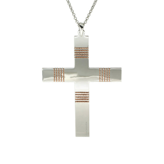 Fabroso Two Tone Oversize Silver Cross | Iluka Jewellery