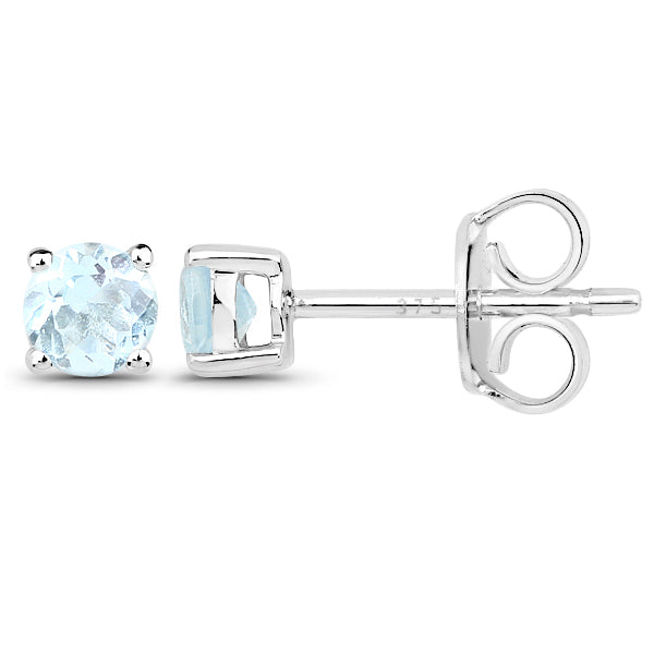 Aquamarine stud earrings white goldIluka Jewellery