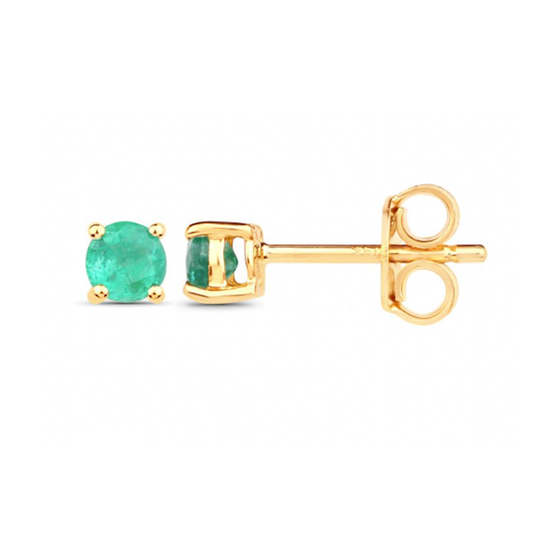 Rosario Emerald Gold Studs | Iluka Jewellery