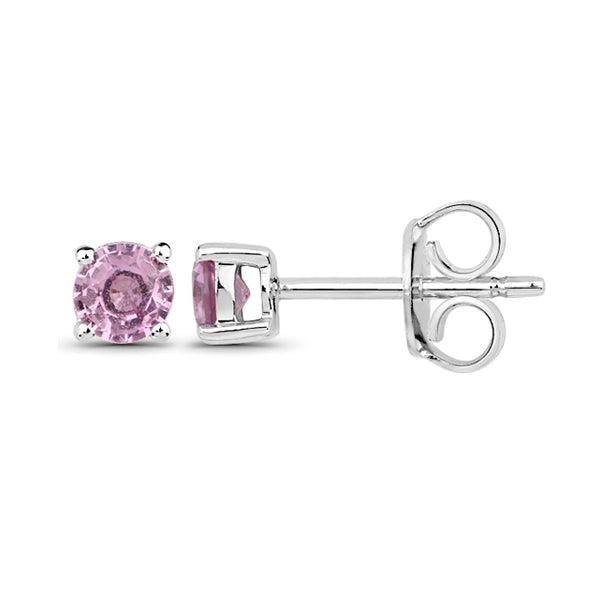 Rosario Pink Sapphire Stud Earrings in 9kt White Gold | Iluka Jewellery