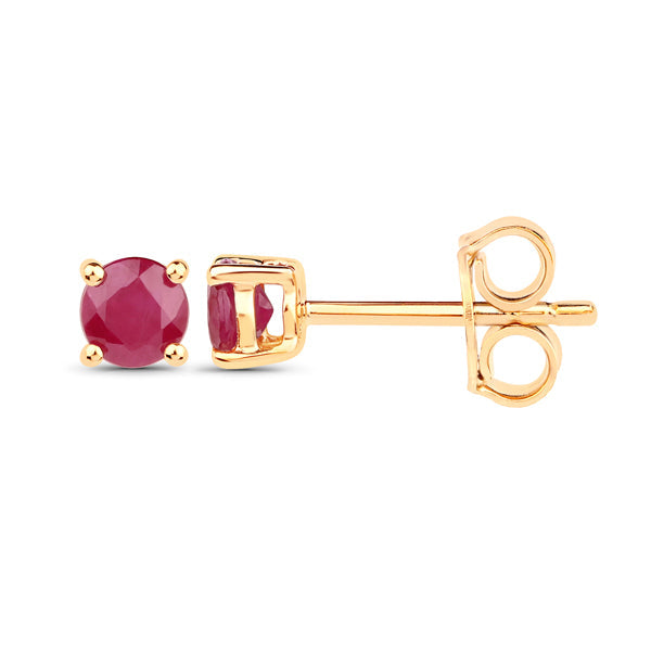 Burmese Ruby Stud Earrings in 9kt Yellow Gold | Iluka Jewellery