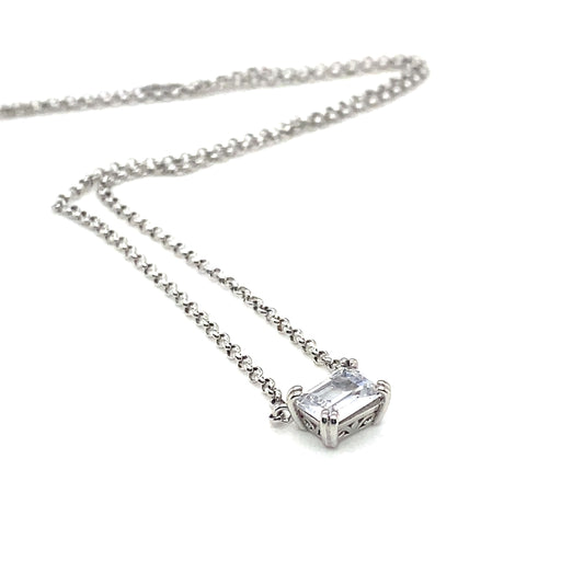 Sybella Baguette CZ Necklace | Iluka Jewellery