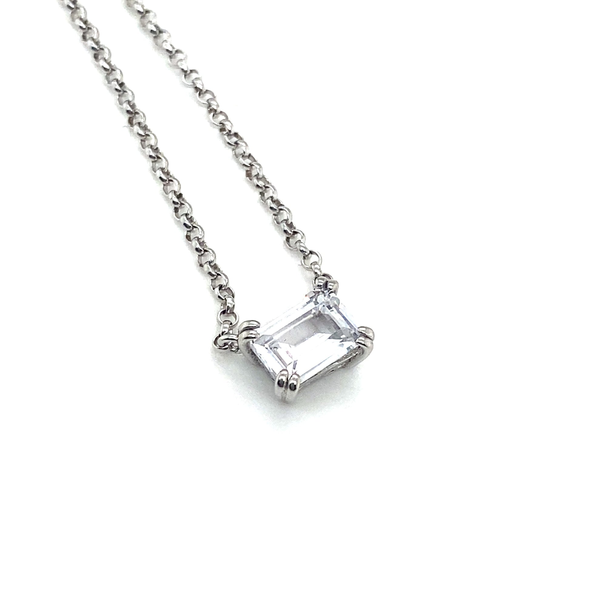 Sybella Baguette CZ Necklace | Iluka Jewellery