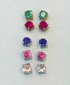 Burmese Ruby Stud Earrings in 9kt Yellow Gold | Iluka Jewellery