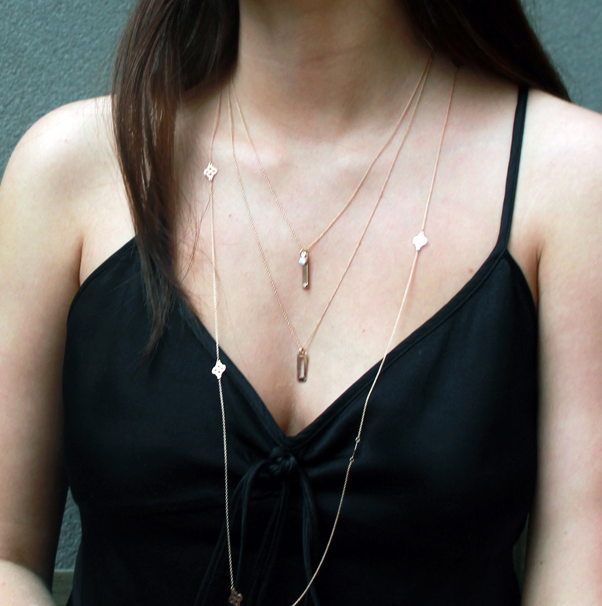 Galeiras Clovers Rose Gold Necklace | Iluka Jewellery